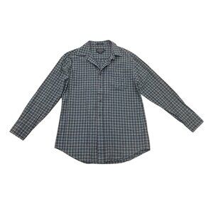 Vintage Pendleton Wool Plaid Shirt Men’s M Gray Navy Button Front Y2K